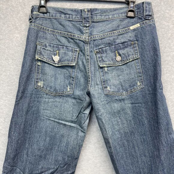 Abercrombie & Fitch Flare Jeans Size 2 Distressed Cotton Vintage Baggy New - Picture 6 of 15